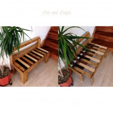 Extendable wooden bench - handmade