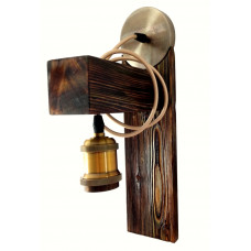Vintage wooden wall lamp