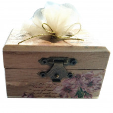 Wooden box, heart, with lavender 8x5.5x4.5 cm - model 1