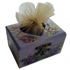 Wooden box, heart, with lavender 8x5.5x4.5 cm - model 3