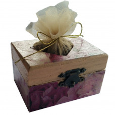 Wooden box, heart, with lavender 8x5.5x4.5 cm - model 4