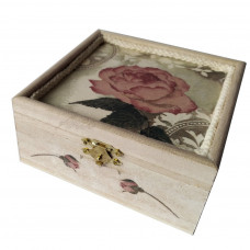 Wooden box, with lavender 13,5x13,5x6 cm - model 11