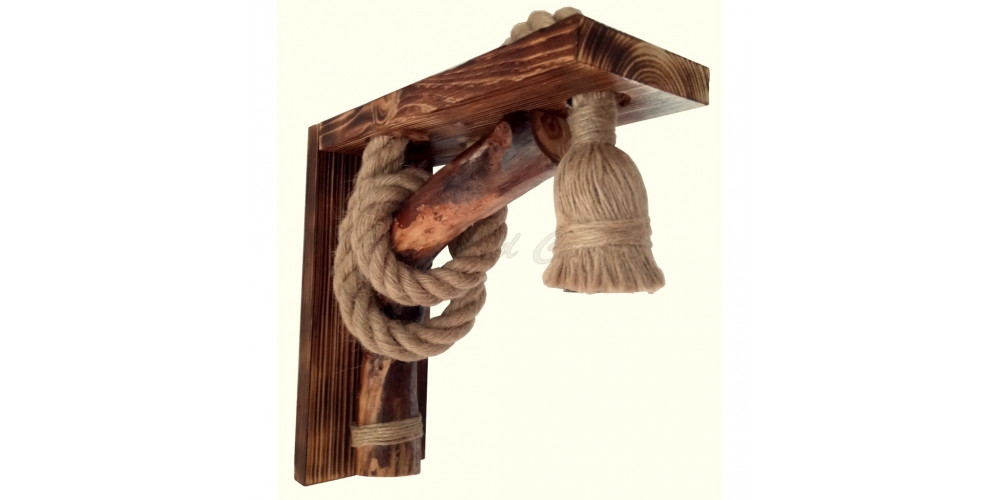 Lampa-aplica rustica pentru perete, din lemn, cod aac0256