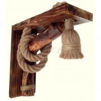 Lampa-aplica rustica pentru perete, din lemn, cod aac0256