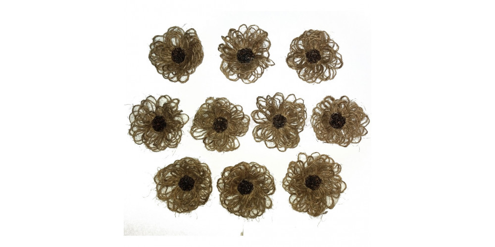Flori din iuta, diametru 6-7 cm - model2