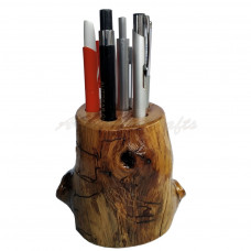 Wooden holder for pencils and pens