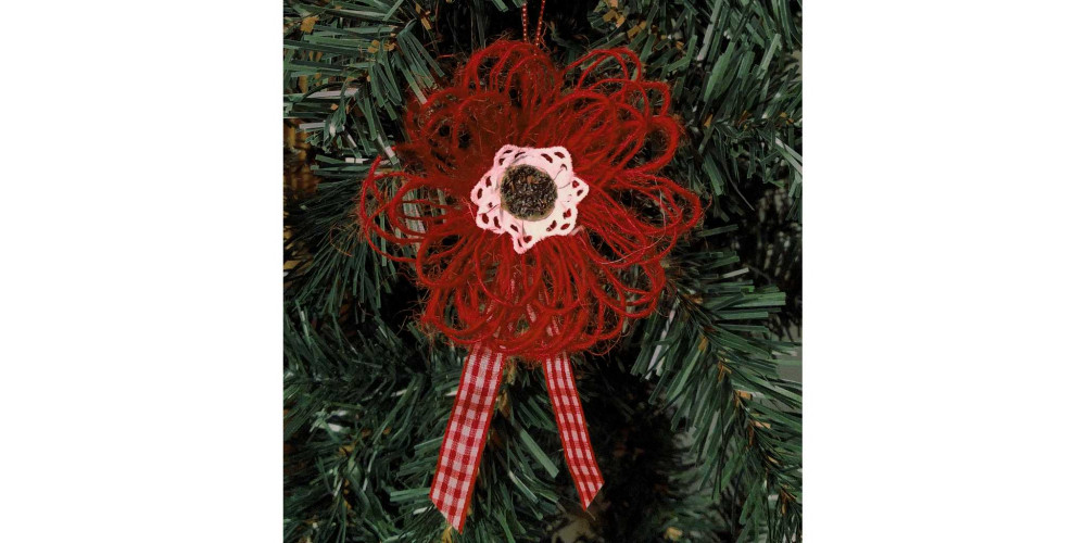 Set de 5 ornamente handmade din iuta pentru bradul de Craciun