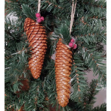 Natural fir cone, decorated for the Christmas tree