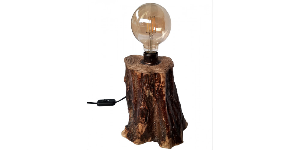 Decoratiune din lemn pentru masa birou - lampa cod aac0351