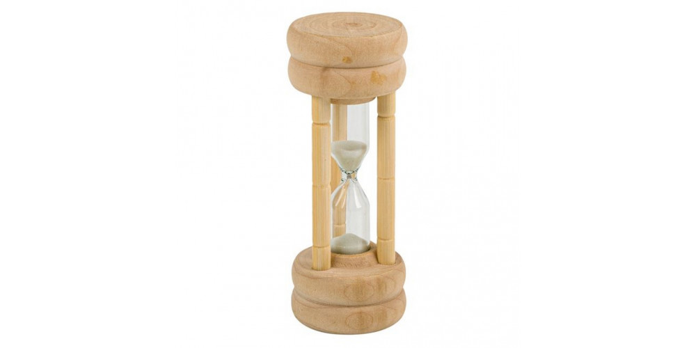 Wooden Hourglass with White Sand