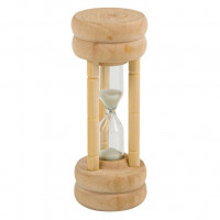 Wooden Hourglass with White Sand