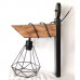Aplica de perete din lemn de pin si metal, handmade, stil rustic–industrial