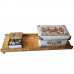 Suport depozitare sub pat din lemn de pin ars, cu roti pivotante si pirogravura handmade – 80×20 cm