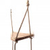 Raft suspendat din lemn de pin ars si sfoara, 3 polite handmade – rustic & decorativ