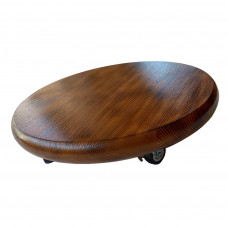 Suport ghiveci flori din lemn ars, rotund, pe roti pivotante – Ø30 cm Suport ghiveci flori din lemn ars, rotund, pe roti pivotante – Ø30 cm