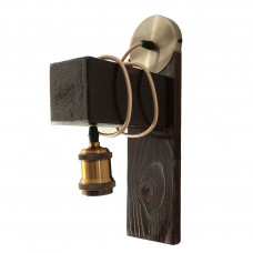 Lampa de perete din lemn ars – design rustic-industrial, handmade Lampa de perete din lemn ars – design rustic-industrial, handmade