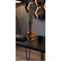 Vaza decorativa din lemn de pin – arsa si lacuita, finisaj handmade, stil rustic