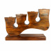 Suport din lemn pentru 4 lumanari – model rustic handmade – cu lumanari incluse Suport din lemn pentru 4 lumanari – model rustic handmade – cu lumanari incluse