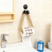 Suport Rustic din Franghie pentru Hartie Igienica sau Prosop, Prindere pe Perete, Negru Mat
