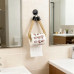 Suport Rustic din Franghie pentru Hartie Igienica sau Prosop, Prindere pe Perete, Negru Mat
