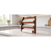 Suport Multifunctional din Lemn Ars si Lacuit pentru Folie si Prosoape, Nuanta Stejar Inchis, 37x33 cm
