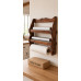 Suport Multifunctional din Lemn Ars si Lacuit pentru Folie si Prosoape, Nuanta Stejar Inchis, 37x33 cm