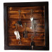 Cuier Chei Rustic din Lemn Masiv Ars, 7 Agatatori Floare de Crin, 31 x 34.5 cm   