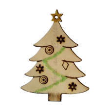 Set of 6 wooden Christmas Tree, rustic Christmas Decorations