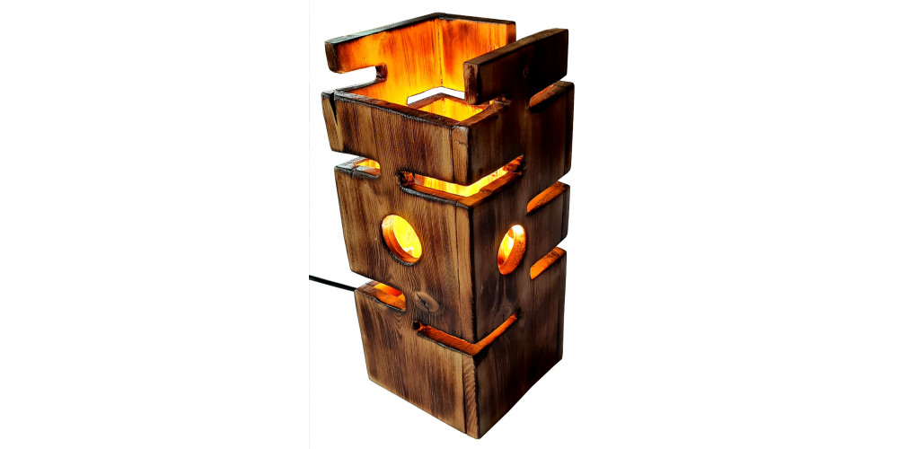 Wooden lamp with cutouts - code aac0356