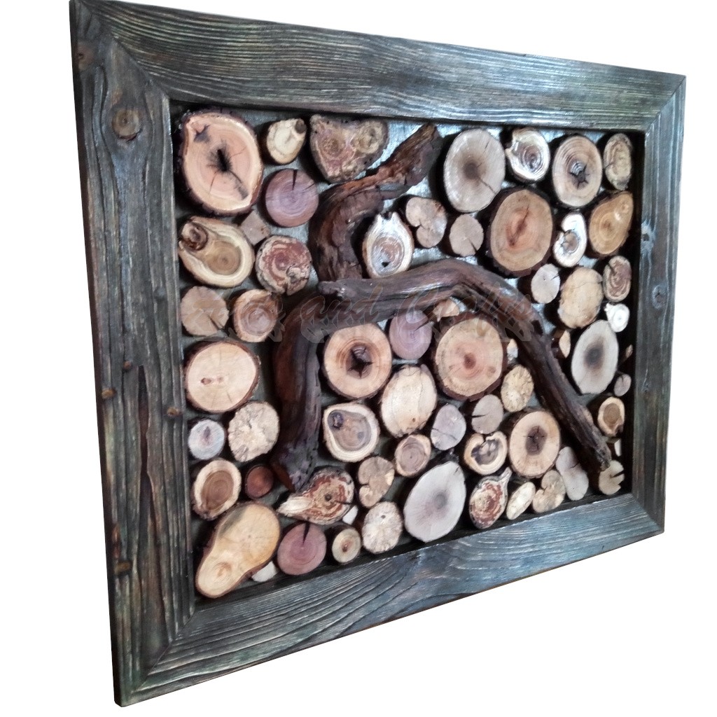 Tablou din rondele de lemn - handmade - model TR003