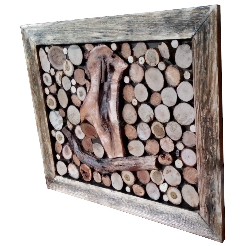 Tablou din rondele de lemn - handmade - model TR006