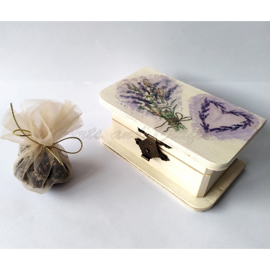Wooden box, with lavender 10x6x4.5 cm - model 6