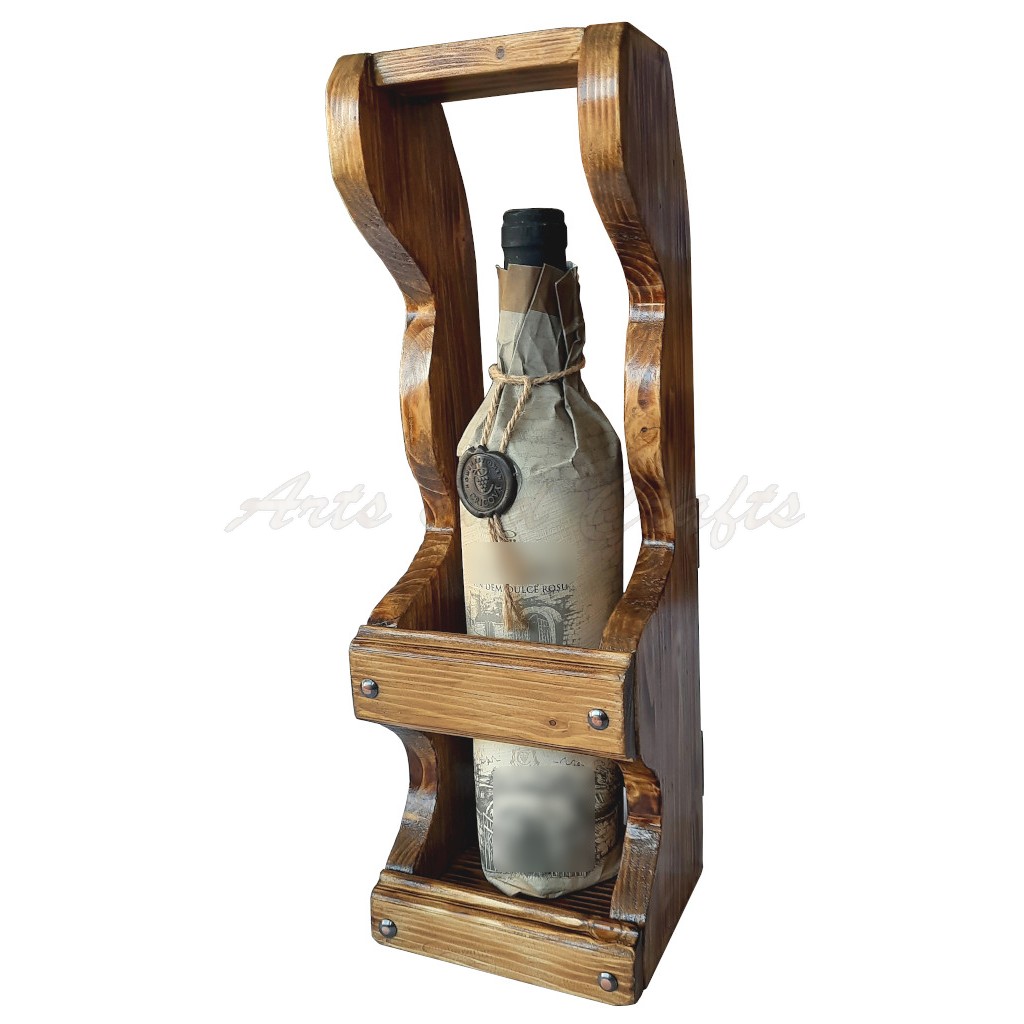 Wooden rack, handmade, for one wine bottle - code aac0271