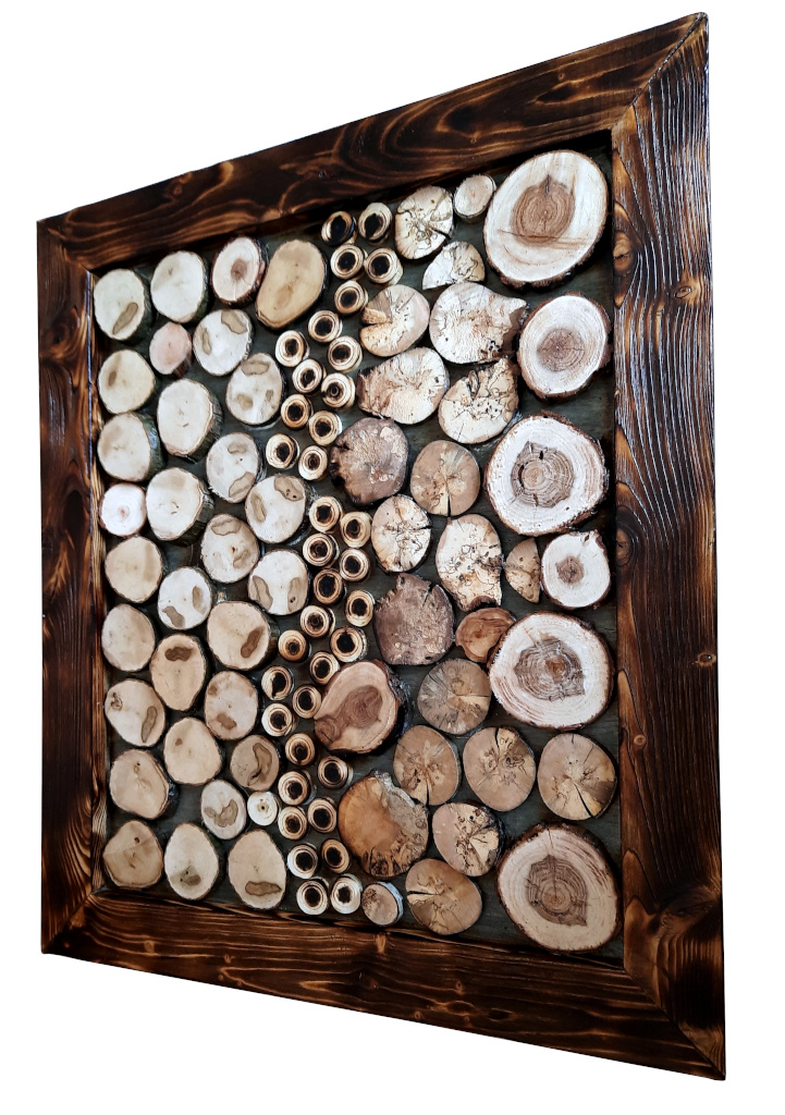 Tablou din rondele de lemn - handmade - model TR008