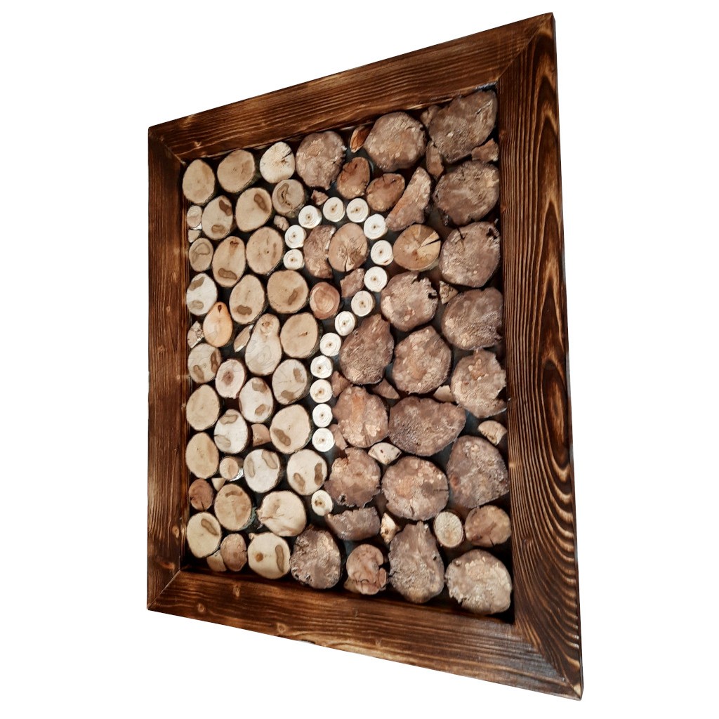 Tablou din rondele de lemn - handmade - model TR009