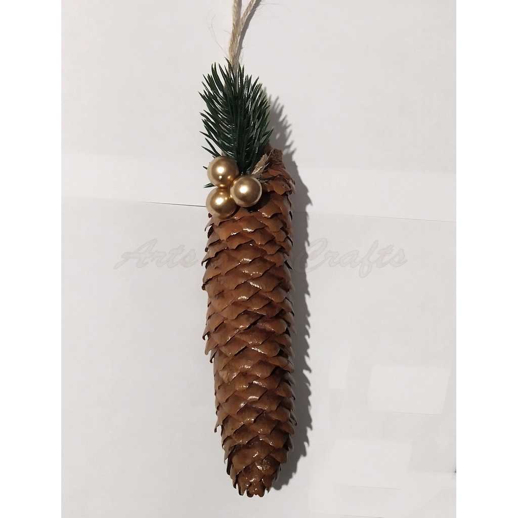 Natural fir cone, decorated for the Christmas tree