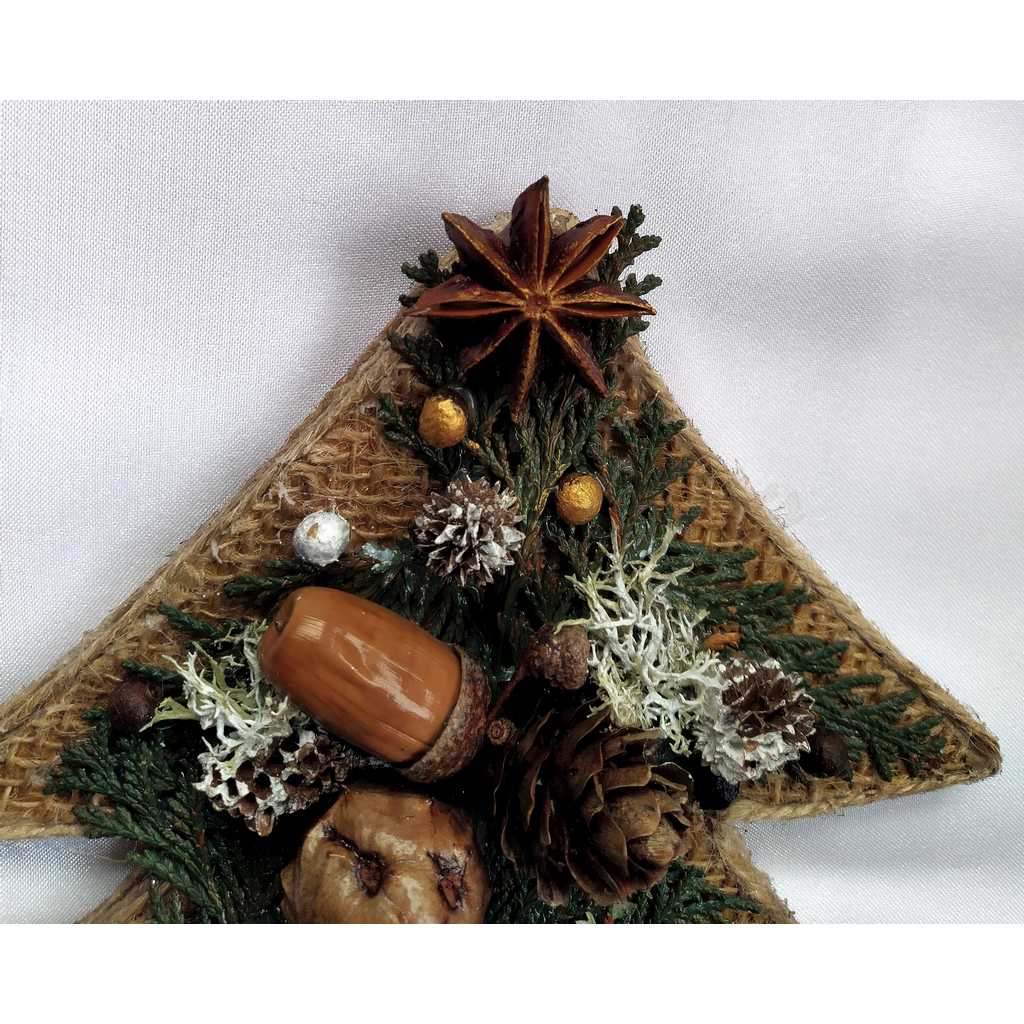 Fridge magnet - Fir decorated with natural elements 27 cm