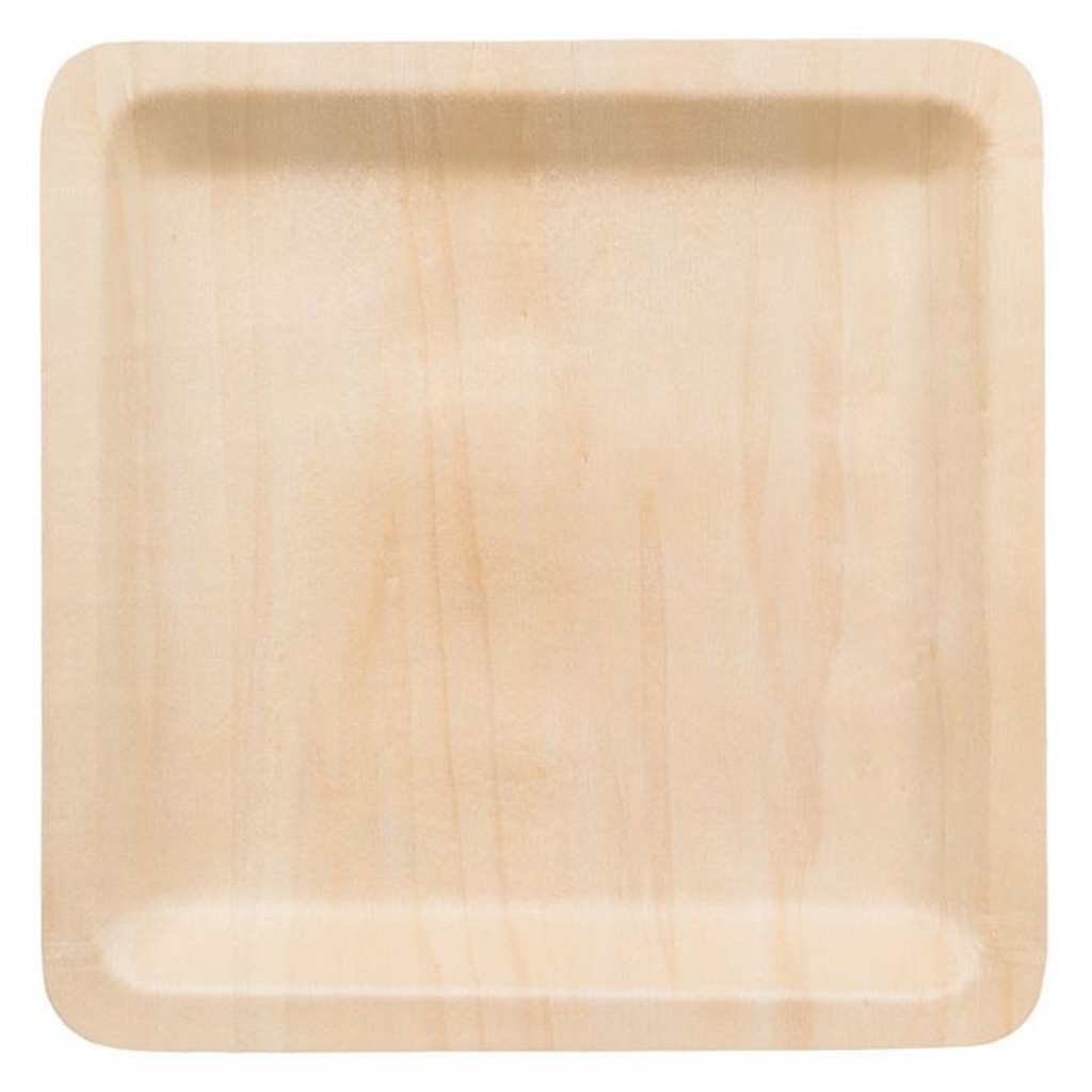 Set farfurii din lemn 23x23cm - 6buc