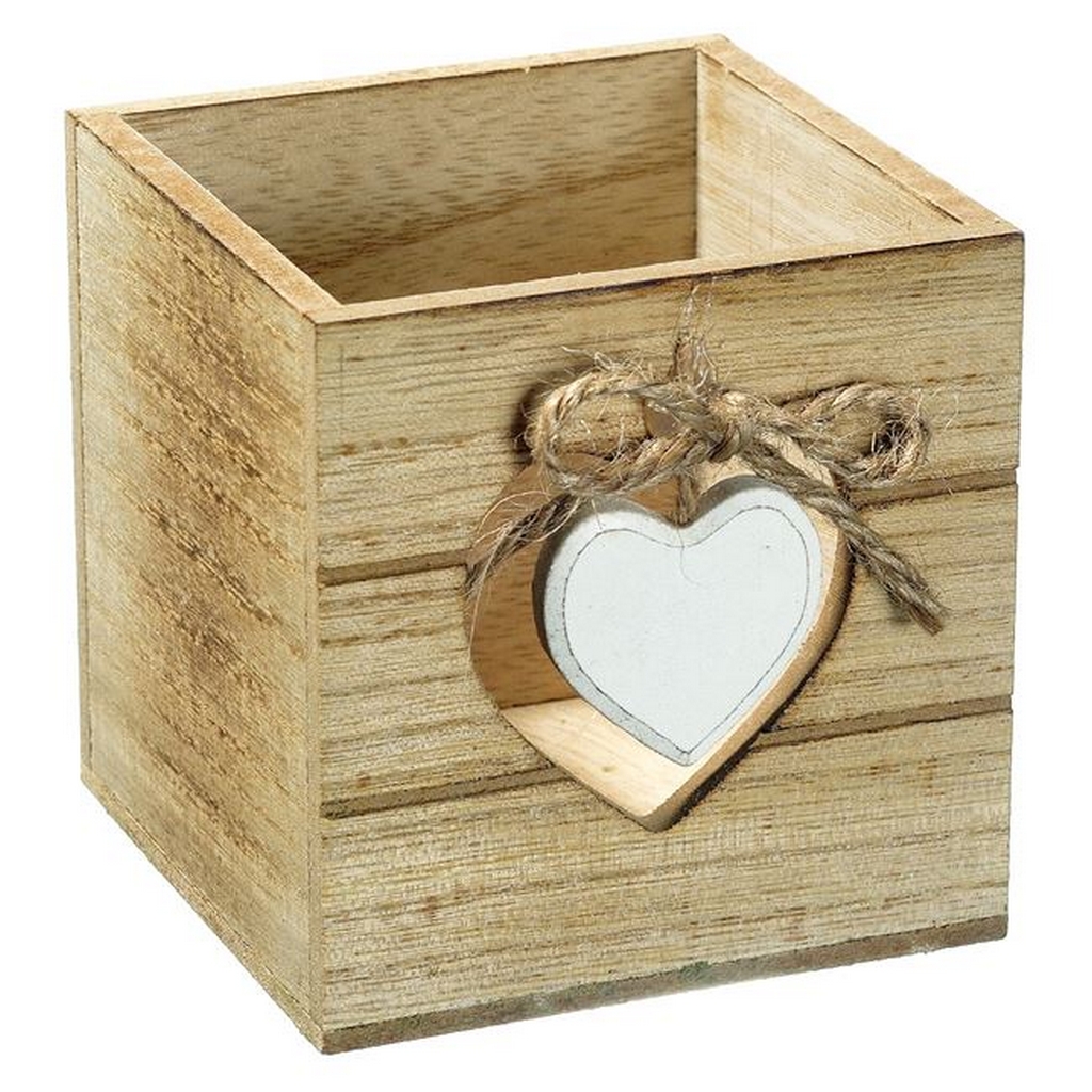 Suport pixuri din lemn - model inima 9x9cm